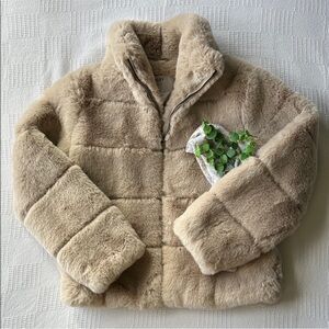 Bailey 44 Cream Faux Fur Bomber jacket 
size XS